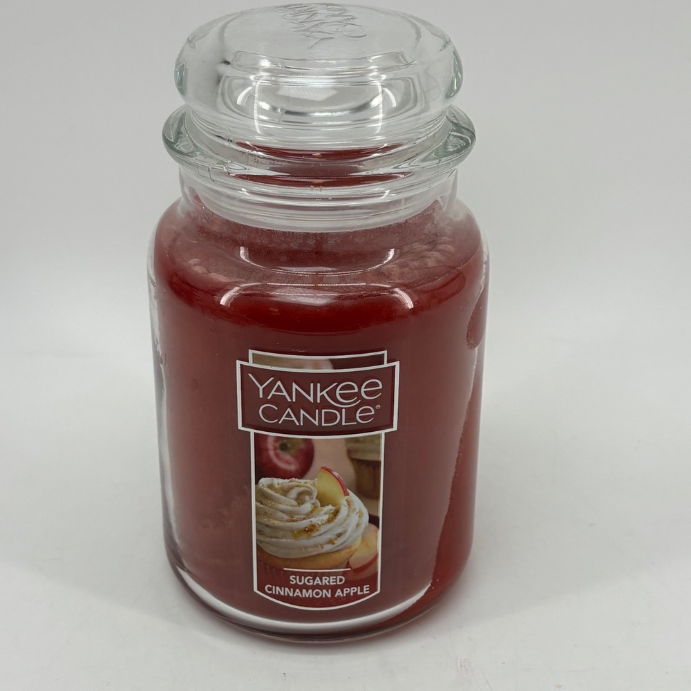 Yankee Candle Sugared Cinnamon Apple Large Jar Scented Candle 22oz Red Wax